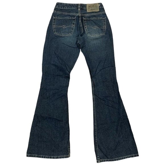 Silver Jeans Womens Blue Denim Pants Flare Leg Mid Rise Medium Wash Size 25/31 - Picture 2 of 13